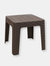 Outdoor Patio Side Table 18" Square Indoor Outdoor Furniture Brown Set of 2 - Brown