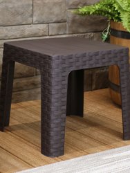 Outdoor Patio Side Table 18" Square Indoor Outdoor Furniture Brown Set of 2