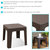Outdoor Patio Side Table 18" Square Indoor Outdoor Furniture Brown Set of 2