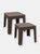 Outdoor Patio Side Table 18" Square Indoor Outdoor Furniture Brown Set of 2 - Brown