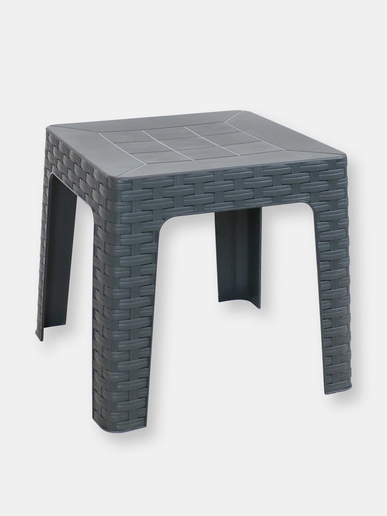 Outdoor Patio Side Table 18" Square Indoor Outdoor Furniture Brown Set of 2 - Grey