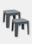Outdoor Patio Side Table 18" Square Indoor Outdoor Furniture Brown Set of 2 - Grey