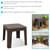 Outdoor Patio Side Table 18" Square Indoor Outdoor Furniture Brown Set of 2