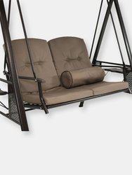Outdoor Patio Swing Chair Lounge with Canopy Tilt 3-Person Garden Bench