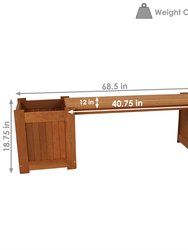 Outdoor Planter Box Bench with Teak Oil Finish - 68"