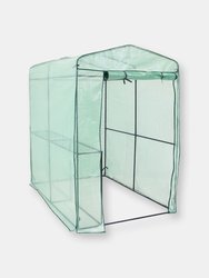 Outdoor Portable Deluxe Walk-In Greenhouse with 1 Shelf - Green