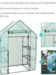Outdoor Portable Deluxe Walk-In Greenhouse with 4 Shelves