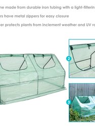 Outdoor Portable Mini Cloche Greenhouse with Zippered Doors