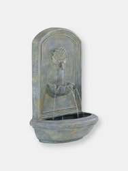 Outdoor Wall Water Fountain 27" Garden Yard Patio Decor Seaside Iron Finish - Light Grey