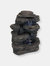 Outdoor Water Fountain 24" with LED Lights Garden Yard Rock Falls Waterfall - Black