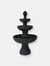 Outdoor Water Fountain 3 Tier 43" Black Flower Blossom Patio Garden Yard Décor - Black