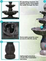 Outdoor Water Fountain 3 Tier 46" Patio Garden Yard Lawn Decor Classic Tulip