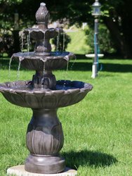 Outdoor Water Fountain 3 Tier 46" Patio Garden Yard Lawn Decor Classic Tulip