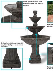 Outdoor Water Fountain 3 Tier 55" Designer Patio Garden Yard Decor Cascading