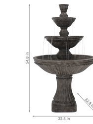 Outdoor Water Fountain 3 Tier 55" Designer Patio Garden Yard Decor Cascading