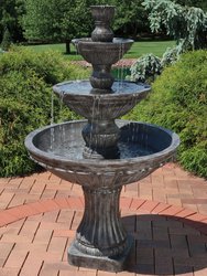 Outdoor Water Fountain 3 Tier 55" Designer Patio Garden Yard Decor Cascading