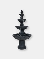 Outdoor Water Fountain 4 Tier 52" Black Pineapple Patio Garden Yard Décor - Black