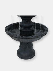 Outdoor Water Fountain 4 Tier 52" Black Pineapple Patio Garden Yard Décor