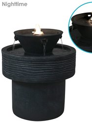 Outdoor Water Fountain With Led Lights 2-tier 20" Tranquil Streams Patio Yard