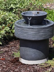 Outdoor Water Fountain With Led Lights 2-tier 20" Tranquil Streams Patio Yard