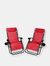 Oversized Zero Gravity Chair with Side Table Folding Lounge 2 Pack - Red