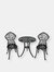 Patio Bistro Furniture Set Outdoor Table Chairs - Black