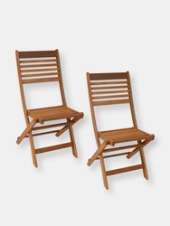 Patio Chair Folding Wooden Meranti Teak Oil Seat - Brown