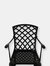 Patio Table and 4 Chairs Set - Cast Aluminum with Crossweave Design