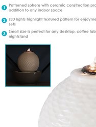 Patterned Sphere Indoor Tabletop Fountain