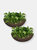 Percival Round Flowerpot Double Wall Polyresin Garden Planter 2-Pack 21" Sable