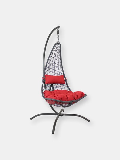 Sunnydaze Decor Phoebe Hanging Lounge Chair with Seat Cushions and Steel Stand product