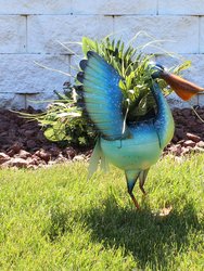 Pierre The Flying Pelican Metal Statue With Planter - 20.75"