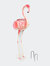 Pink Flamingo Metal Outdoor Garden Statue With Flowerpot-36-Inch - Pink