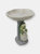 Polyresin Brooding Frog on Stone Outdoor Garden Bird Bath - Light grey