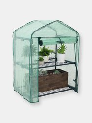 Portable 2-Tier Mini Greenhouse for Outdoors with Cover