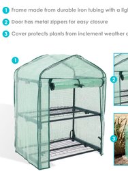 Portable 2-Tier Mini Greenhouse for Outdoors with Cover