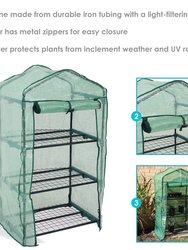 Portable 3-Tier Mini Greenhouse for Outdoors with Cover