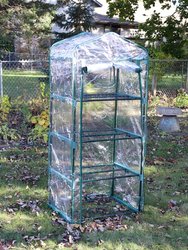 Portable 4-Tier Mini Greenhouse for Outdoors with Cover