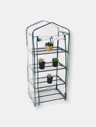 Portable 4-Tier Mini Greenhouse for Outdoors with Cover