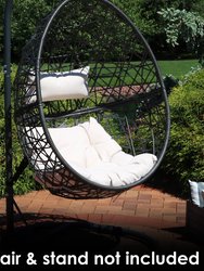 Replacement Cushion and Pillow for Egg Shape Wicker Swing Chair Gray Outdoor