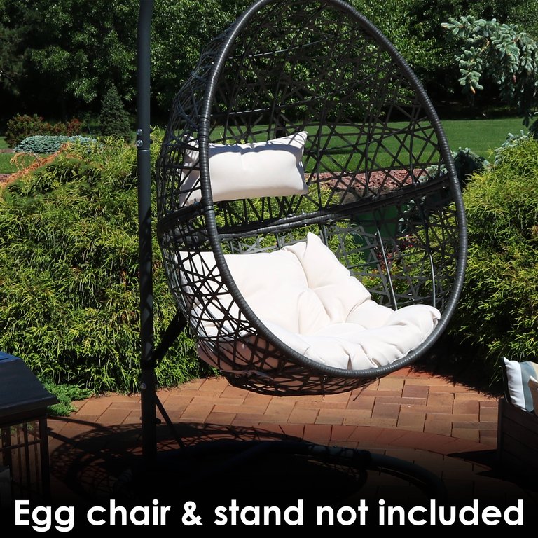 Replacement Cushion and Pillow for Egg Shape Wicker Swing Chair Gray Outdoor