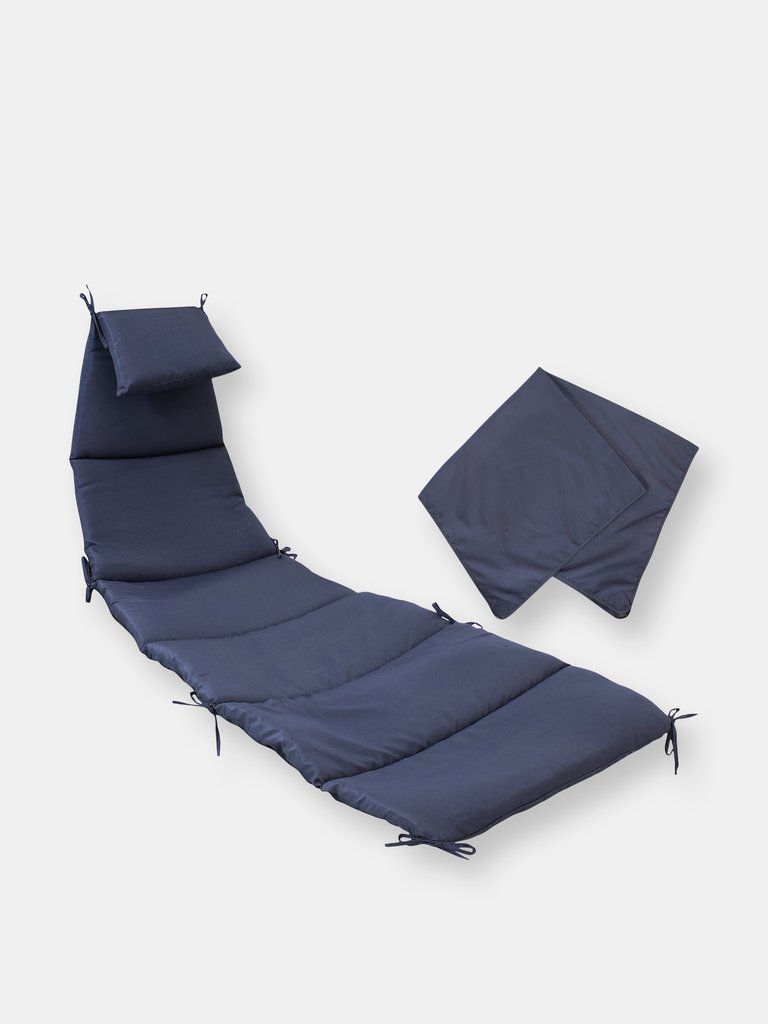 Replacement Cushion and Umbrella Navy Fabric for Outdoor Hanging Lounge Chair - Dark Blue