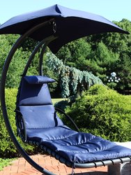 Replacement Cushion and Umbrella Navy Fabric for Outdoor Hanging Lounge Chair