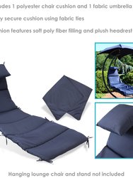 Replacement Cushion and Umbrella Navy Fabric for Outdoor Hanging Lounge Chair
