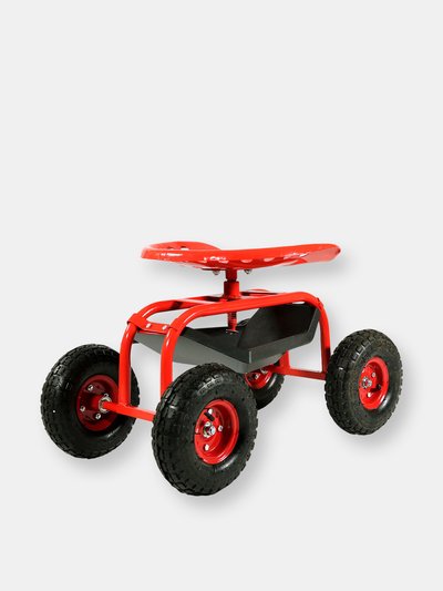 Sunnydaze Decor Rolling Garden Cart Tool Tray 360 Degree Swivel Utility Work Seat Planting product
