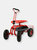 Rolling Garden Cart w/ Extendable Steering Handle Seat & Tray - Red