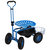 Rolling Garden Cart w/ Extendable Steering Handle Seat & Tray