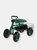 Rolling Garden Cart w/ Extendable Steering Handle Seat & Tray - Green