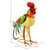 Romeo The Rooster Metal Outdoor Statue - 16"