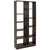 Rosalee 9-Tier Open Bookshelf With Staggered Shelves - Brown